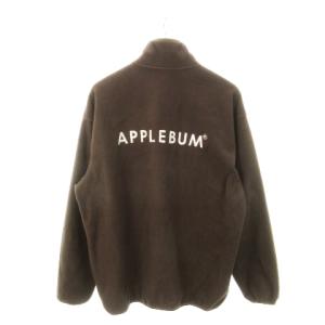 23AW Fleece Jacket フリースジャケット ジップアップ バック ロゴ刺繍 L 茶 ブラウン