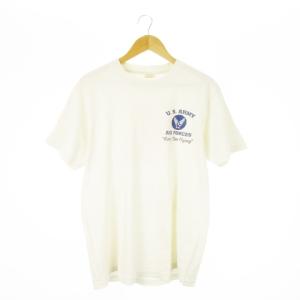 BUZZ RICKSON’S Tシャツ クルーネック 丸首 半袖 バックプリント アーミー ミリタリー L 白 ホワイト /CK20