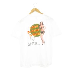 半袖Tシャツ クルーネック プリント コットン L 白 ホワイト BR75451 /AH13 GY12