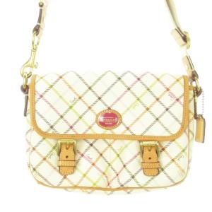 ペイトン タッタソール フィールド ショルダーバッグ ロゴ チェック 総柄 白 ホワイト /AH2 GY12