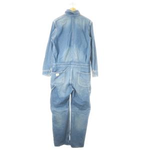 LEE オールインワン つなぎ デニム 長袖 パンツ ストレート ワッペン L 青 ブルー /AO7 GY12