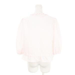 M'S GRACY ノーカラージャケット 七分袖 ダブルジップ フリル タック ハートワッペン リボン 40 L ピンク /AH21