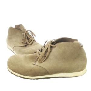 BIRKENSTOCK デザートブーツ スエード レザー 革 レースアップ ロゴ 41 26.5cm ベージュ グレー /CK1