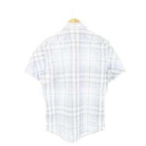 BURBERRY BRIT 半袖シャツ レギュラーカラー ポケット コットン M 青 ブルー /AH6 GY12