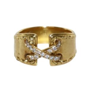 ヴィンテージ メキシコリング ダイヤモンド 750 K18YG 50 10号