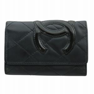 1番台 カンボンライン キーケース カーフスキン レザー 6連 ココマーク ロゴ 黒 ブラック ピンク