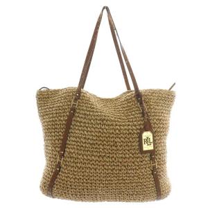 トートバッグ かごバッグ ワンショルダー レザー マグネット ロゴ ベージュ 茶色 ブラウン /XZ GY18