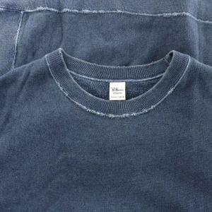 Ron Herman スウェット トレーナー 長袖 ダメージ加工 インサイドアウト 裏毛 裏パイル M 紺 ネイビー 512090261-1071