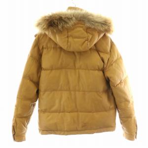 PAUL SMITH ラムレザー ダウン ジャケット ラクーンファー M キャメル ブラウン