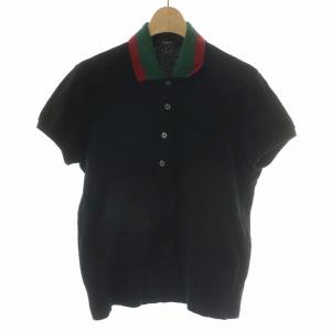 ポロシャツ 半袖 鹿の子 シェリーライン ロゴ 刺繍 S 黒 ブラック 緑 グリーン 赤 レッド /MP