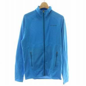 R1ジャケット アウター ブルゾン 長袖 ジップアップ スタンドネック メッシュ S 青 ブルー 水色