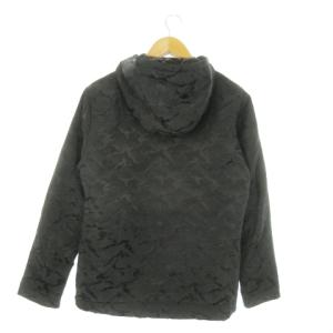 LOVELESS 中綿ジャケット ダブルジップ フーディ カモフラ 迷彩柄 ワンポイント 刺繍 3 L 黒 ブラック /AO4