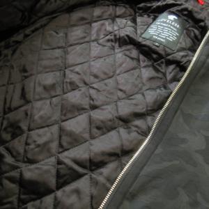 LOVELESS 中綿ジャケット ダブルジップ フーディ カモフラ 迷彩柄 ワンポイント 刺繍 3 L 黒 ブラック /AO4