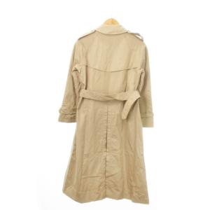 DAKS トレンチコート ロング ダブル ベルト 裏地チェック 34 S ベージュ /MN16 GY37