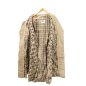 DAKS トレンチコート ロング ダブル ベルト 裏地チェック 34 S ベージュ /MN16 GY37