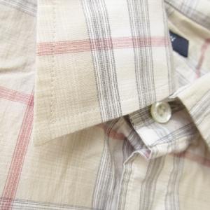 BURBERRY LONDON SAMPLE品 シャツ レギュラー 半袖 コットン チェック 総柄 L ベージュ /AO11 GY37