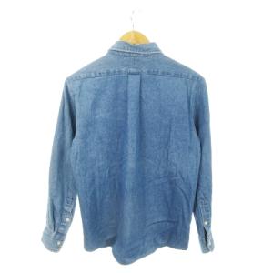 RALPH LAUREN BLAIRE 90s ヴィンテージ デニム シャツ 長袖 ロゴ 刺繍 S 青 ブルー /MN18 GY37