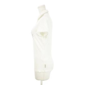 MONCLER ポロシャツ 半袖 スパンコール ロゴ ライン 鹿の子 S 白 ホワイト /AH12 GY37