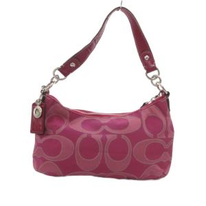 COACH シグネチャー ハンドバッグ ショルダー 2WAY ジャガード ピンク F19435 /JS