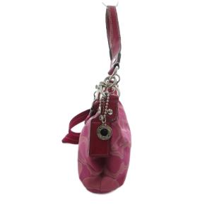 COACH シグネチャー ハンドバッグ ショルダー 2WAY ジャガード ピンク F19435 /JS