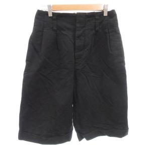 ハーフパンツ ショーツ リネン混 1 黒 ブラック /JS