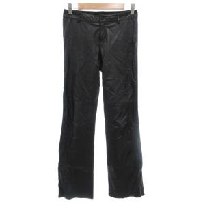 サイドライン レザーパンツ 牛革 0 黒 ブラック 314970L /GV