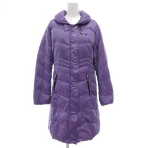 ダウンコート ロング ジップアップ ロゴ 38 紫 パープル /GV