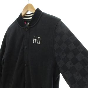 HARLEY DAVIDSON スウェットジャケット M 黒 ブラック ロゴプリント 裏起毛 /UO