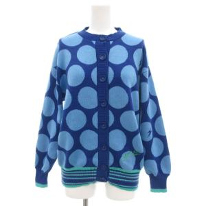 KANSAI YAMAMOTO SUPER LADY カーディガン ニット 水玉模様 M 水色 青 ブルー