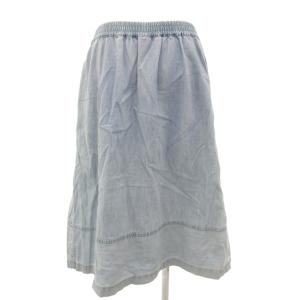 A.P.C. フレアスカート デニム ひざ丈 フロントボタン 36 ライトブルー /NU