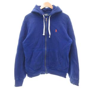 パーカー フーディ ジップアップ L 青 ブルー /NU AA