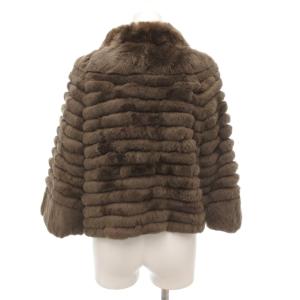 TO BE CHIC ファージャケット ラビットファー リボン 長袖 2 茶 ブラウン /NU