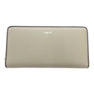 長財布 ウォレット ベージュ ラウンドファスナー ロゴ /UO