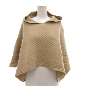 パーカー フーディ ポンチョ風 キルティング 半袖 38 ベージュ /AE