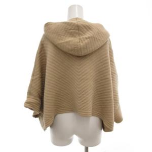 CIVIDINI パーカー フーディ ポンチョ風 キルティング 半袖 38 ベージュ /AE