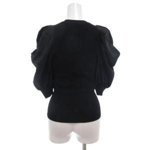 sov. カットソー 半袖 バルーンスリーブ 切替 黒 ブラック /KR