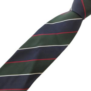 ヴィンテージ ネクタイ 絹 シルク 紺 ネイビー 緑 グリーン レジメンタルストライプ /UO