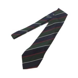 PAUL SMITH ヴィンテージ ネクタイ 絹 シルク 紺 ネイビー 緑 グリーン レジメンタルストライプ /UO