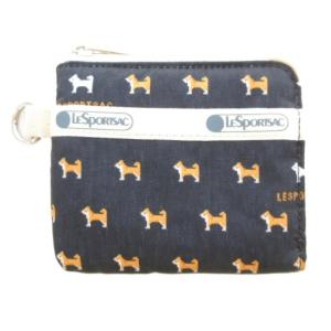 小銭入れ コインケース 紺 ネイビー 柴犬柄 /UO