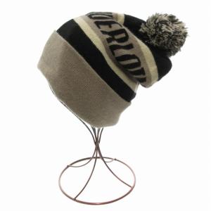 TENDERLOIN CAPAMERICA USA製 ニット帽 帽子 ワッチキャップ ロゴ 編み込み ポンポン ベージュ /AE