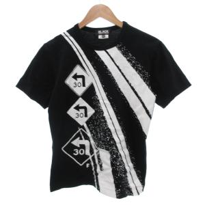 Tシャツ 半袖 プリント スプラッター M 黒 ブラック /JS GY44