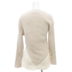 3.1 phillip lim ドッキングニット カットソー 長袖 プルオーバー 切替 XS ベージュ /GV GY44