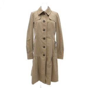 ステンカラーコート 裏地ノバチェック ロング丈 38 ベージュ /JS