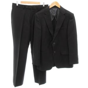 スーツ セットアップ テーラードジャケット パンツ シングル 2B サイドベンツ ウール AB4 黒 ブラック