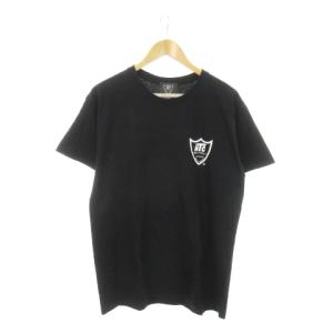 HTC Tシャツ カットソー ラウンドネック 丸首 半袖 ウルトラコットン ロゴ プリント L 黒 ブラック /MN18