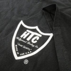 HTC Tシャツ カットソー ラウンドネック 丸首 半袖 ウルトラコットン ロゴ プリント L 黒 ブラック /MN18