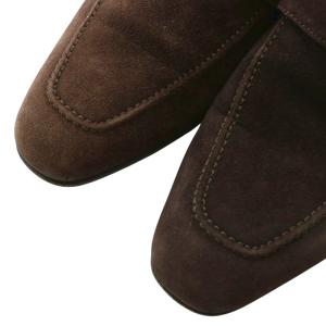 Salvatore Ferragamo コインローファー スエード スクエアトゥ 6 24cm 茶色 ブラウン /XZ GY03