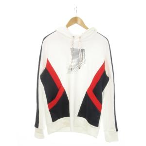 × リアム ペイン LIAM PAYNE プルパーカー 長袖 切替 プリント ロゴ M 白 ホワイト /MN10