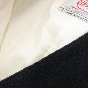 BEAMS+ × ハリスツイード Harris Tweed ベスト ジレ ツイード ベルト コーデュロイ L 紺 ネイビー