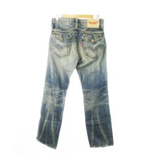 Levi's 502 デニムパンツ ウォッシュ加工 ヒゲ 34 ブルー